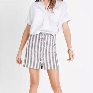 Madewell Lace-up Linen Skirt